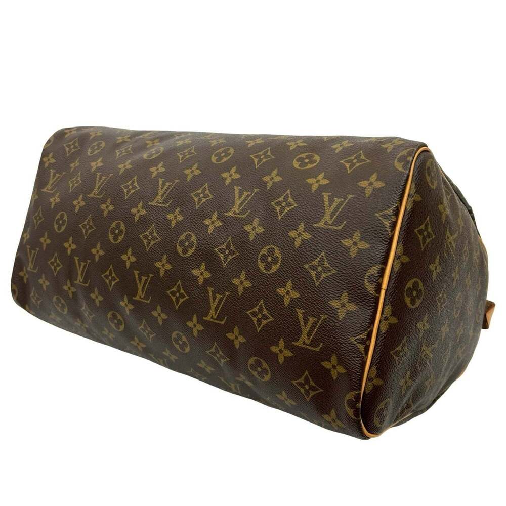 LOUIS VUITTON Authentic Brown Monogram Leather Speedy 40 Boston Bag - Picture 8 of 9